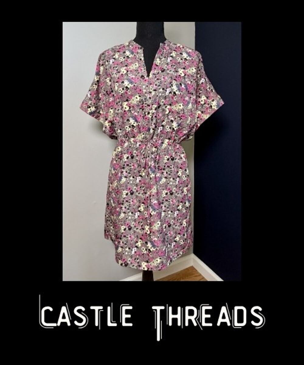 Women Vasia Floral Print Short Sleeve Casual Dress Size XS